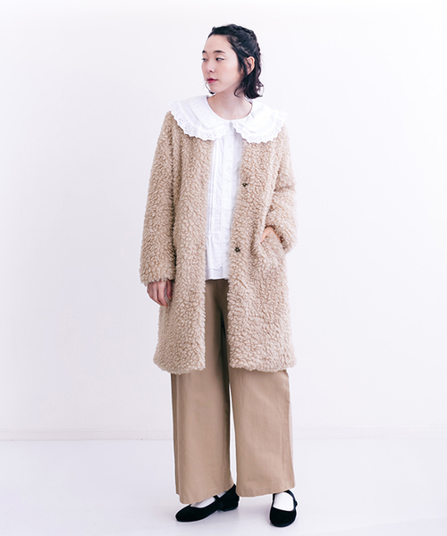 MERLOT（メルロー）の「フェイクファーコート642-4527（その他アウター・レディース・ブラック/ベージュ/モカ・FREE）」の14枚目の写真