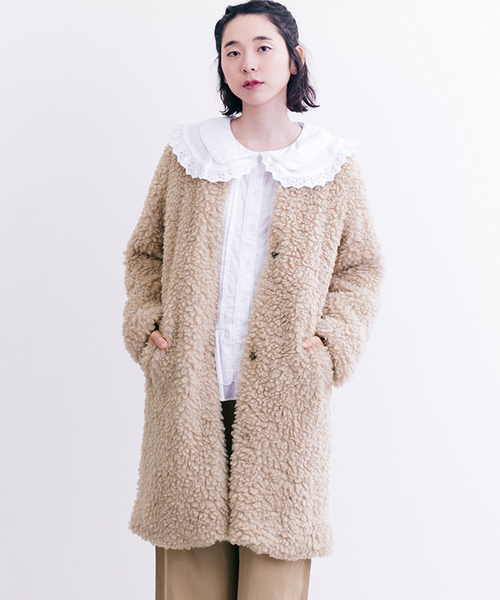 MERLOT（メルロー）の「フェイクファーコート642-4527（その他アウター・レディース・ブラック/ベージュ/モカ・FREE）」の22枚目の写真