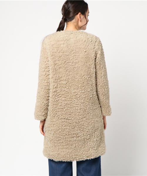 MERLOT（メルロー）の「フェイクファーコート642-4527（その他アウター・レディース・ブラック/ベージュ/モカ・FREE）」の9枚目の写真