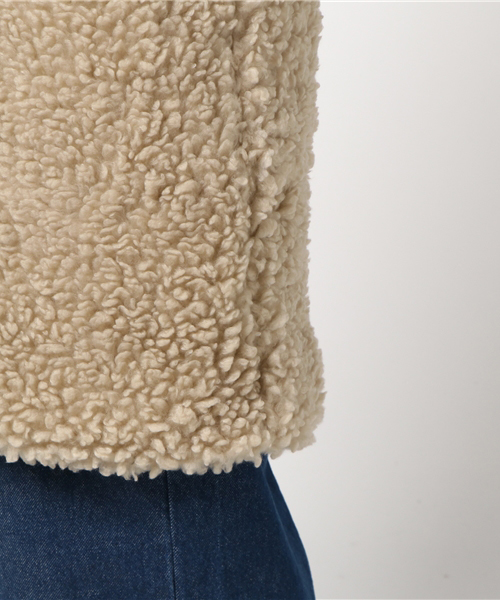 MERLOT（メルロー）の「フェイクファーコート642-4527（その他アウター・レディース・ブラック/ベージュ/モカ・FREE）」の5枚目の写真