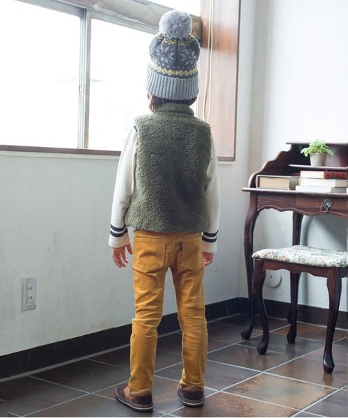 apres les cours（アプレレクール）の「ボアリバーシブルベスト（ベスト・キッズ・ベージュ/カーキ・110/130/100/120/90/140/80）」の5枚目の写真