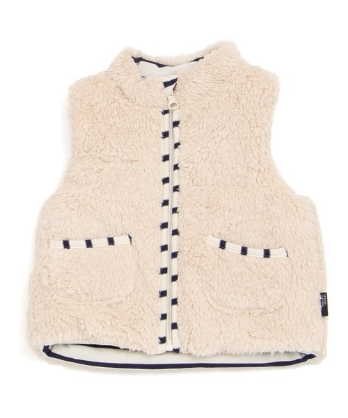 apres les cours（アプレレクール）の「ボアリバーシブルベスト（ベスト・キッズ・ベージュ/カーキ・110/130/100/120/90/140/80）」の10枚目の写真