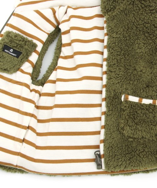 apres les cours（アプレレクール）の「ボアリバーシブルベスト（ベスト・キッズ・ベージュ/カーキ・110/130/100/120/90/140/80）」の12枚目の写真