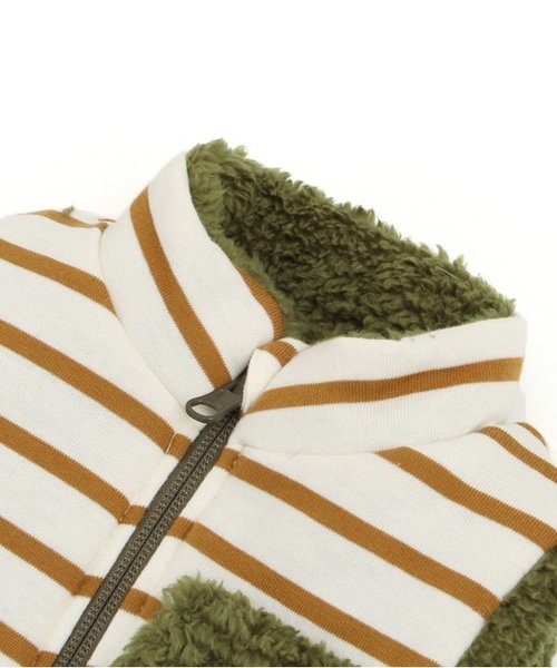 apres les cours（アプレレクール）の「ボアリバーシブルベスト（ベスト・キッズ・ベージュ/カーキ・110/130/100/120/90/140/80）」の8枚目の写真