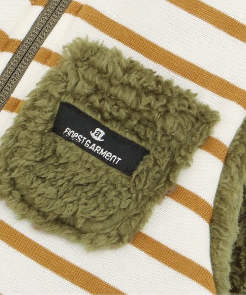 apres les cours（アプレレクール）の「ボアリバーシブルベスト（ベスト・キッズ・ベージュ/カーキ・110/130/100/120/90/140/80）」の7枚目の写真