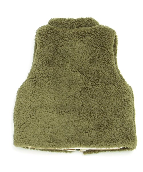 apres les cours（アプレレクール）の「ボアリバーシブルベスト（ベスト・キッズ・ベージュ/カーキ・110/130/100/120/90/140/80）」の11枚目の写真