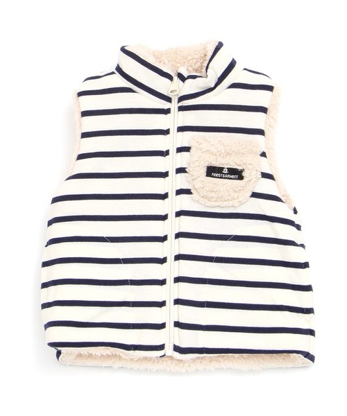 apres les cours（アプレレクール）の「ボアリバーシブルベスト（ベスト・キッズ・ベージュ/カーキ・110/130/100/120/90/140/80）」の13枚目の写真