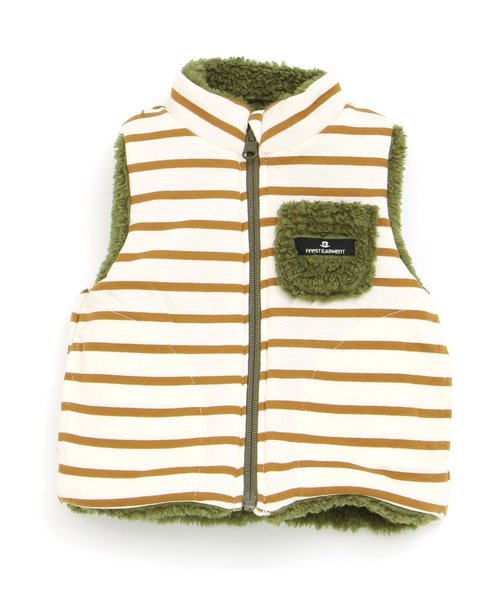 apres les cours（アプレレクール）の「ボアリバーシブルベスト（ベスト・キッズ・ベージュ/カーキ・110/130/100/120/90/140/80）」の9枚目の写真