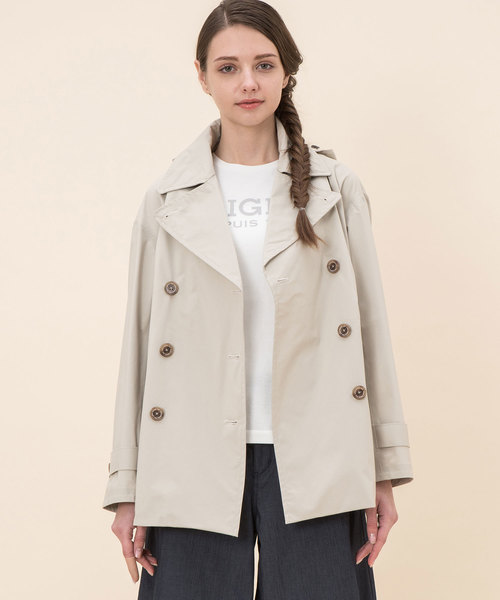 AIGLE(エーグル)の「透湿防水 レトロキャバン ピーコート(ピーコート・レディース・ダークグレー/ライトベージュ・36/38/40)」の2枚目の写真