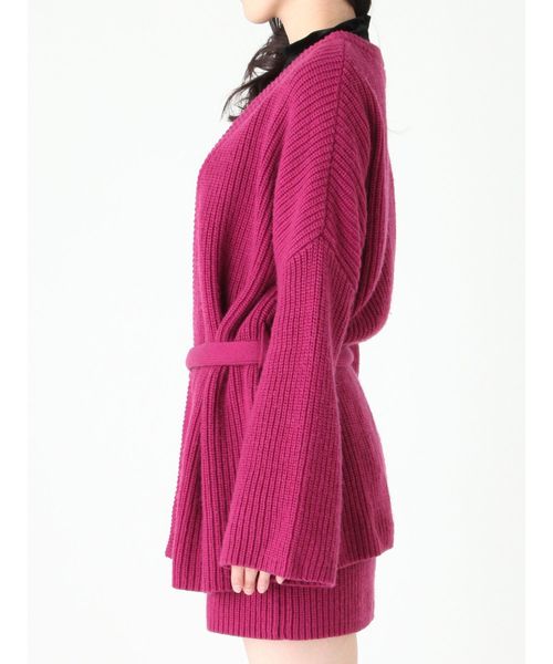 EVRIS（エヴリス）の「ボリュームベルテッドニットガウン（カーディガン/ボレロ・レディース・ブラック/パープル/ベージュ・FREE）」の14枚目の写真