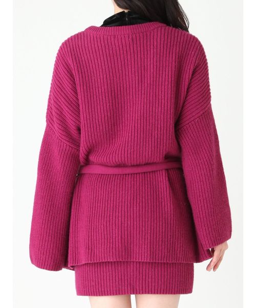 EVRIS（エヴリス）の「ボリュームベルテッドニットガウン（カーディガン/ボレロ・レディース・ブラック/パープル/ベージュ・FREE）」の15枚目の写真