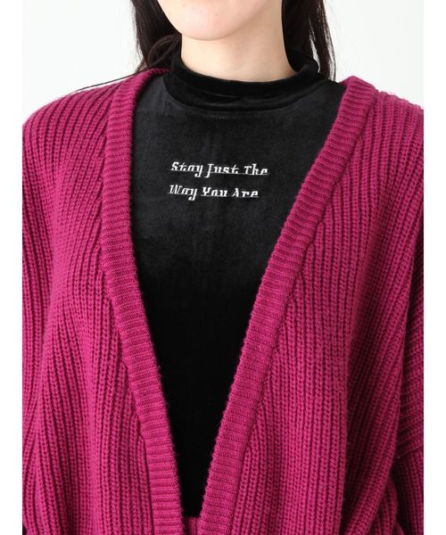 EVRIS（エヴリス）の「ボリュームベルテッドニットガウン（カーディガン/ボレロ・レディース・ブラック/パープル/ベージュ・FREE）」の16枚目の写真