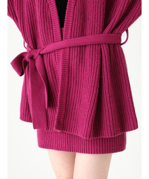 EVRIS（エヴリス）の「ボリュームベルテッドニットガウン（カーディガン/ボレロ・レディース・ブラック/パープル/ベージュ・FREE）」の18枚目の写真