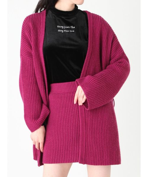 EVRIS（エヴリス）の「ボリュームベルテッドニットガウン（カーディガン/ボレロ・レディース・ブラック/パープル/ベージュ・FREE）」の20枚目の写真