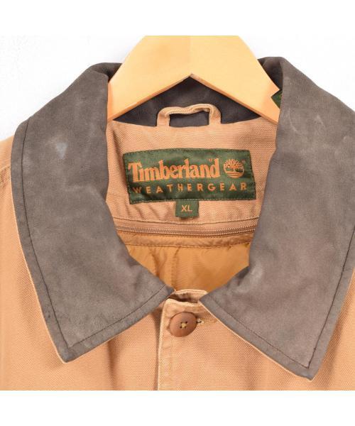 90s 00s Timberland ダック地 ワークジャケット 中綿 (L) 90年代 Timberland ティンバーランド ダック地ワークジャケット