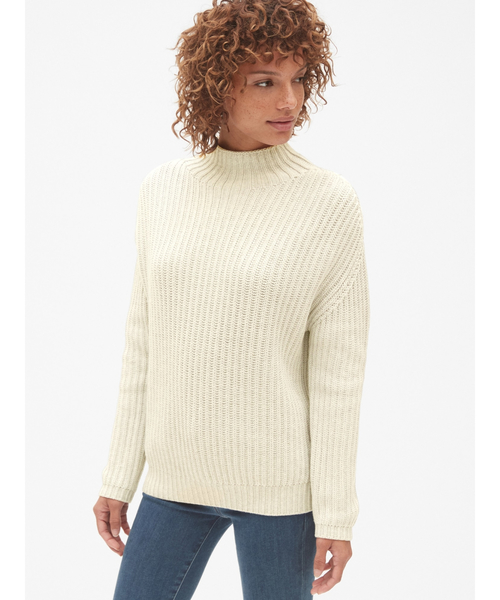 GAP（ギャップ）の「シェーカーステッチ プルオーバー タートルネックセーター（ニット/セーター・レディース・ネイビー/レッド/ホワイト/アイボリー/ライトグレー・M/XS/XXS/L/S）」の2枚目の写真