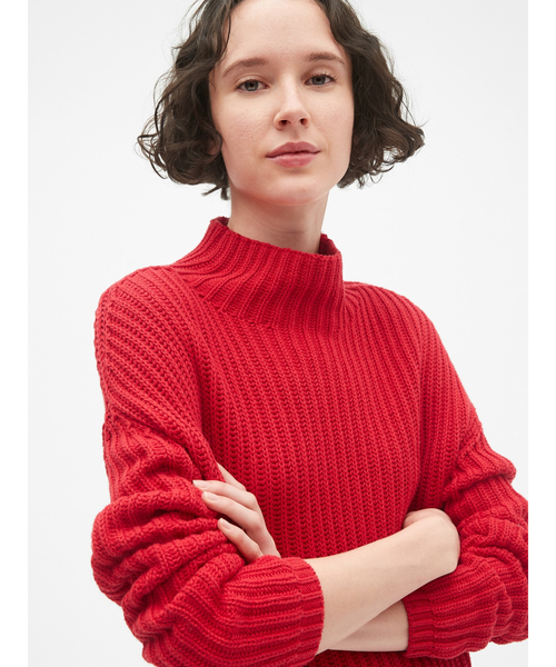 GAP（ギャップ）の「シェーカーステッチ プルオーバー タートルネックセーター（ニット/セーター・レディース・ネイビー/レッド/ホワイト/アイボリー/ライトグレー・M/XS/XXS/L/S）」の6枚目の写真