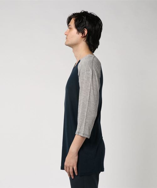 STUDIOUS SELECT（ステュディオスセレクト）の「切替BIGTEE（Tシャツ/カットソー・メンズ・ブラック/パープル/グレー・2）」の4枚目の写真