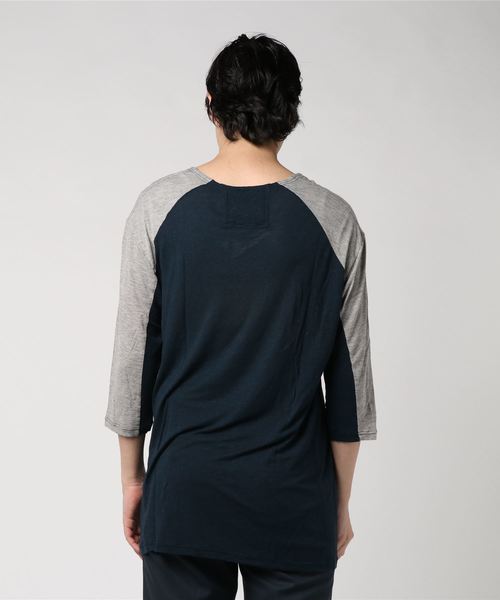 STUDIOUS SELECT（ステュディオスセレクト）の「切替BIGTEE（Tシャツ/カットソー・メンズ・ブラック/パープル/グレー・2）」の5枚目の写真