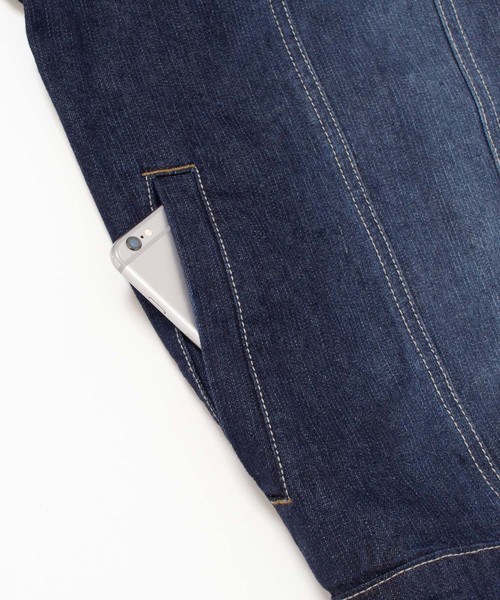 MONO-MART（モノマート）の「ビッグシルエットデニムボックスジャケット(10.0oz denim)（デニムジャケット・メンズ・ブルー系その他/ワンウォッシュ/ケミカルウォッシュ・M/L）」の10枚目の写真