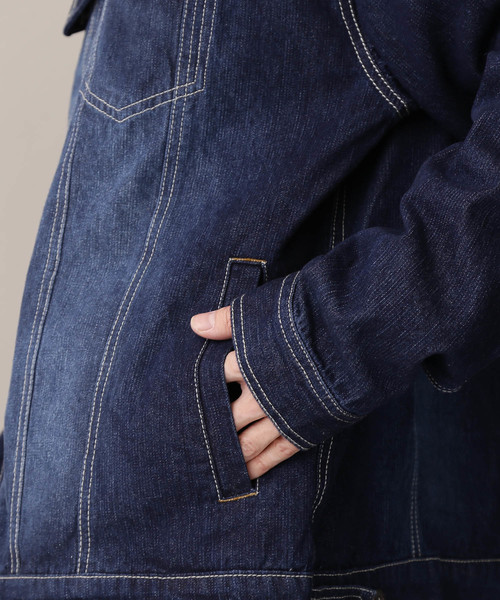 MONO-MART（モノマート）の「ビッグシルエットデニムボックスジャケット(10.0oz denim)（デニムジャケット・メンズ・ブルー系その他/ワンウォッシュ/ケミカルウォッシュ・M/L）」の15枚目の写真