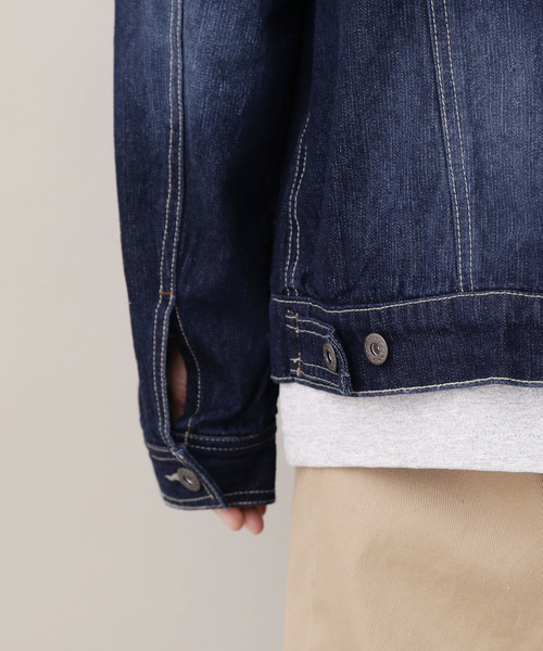 MONO-MART（モノマート）の「ビッグシルエットデニムボックスジャケット(10.0oz denim)（デニムジャケット・メンズ・ブルー系その他/ワンウォッシュ/ケミカルウォッシュ・M/L）」の17枚目の写真