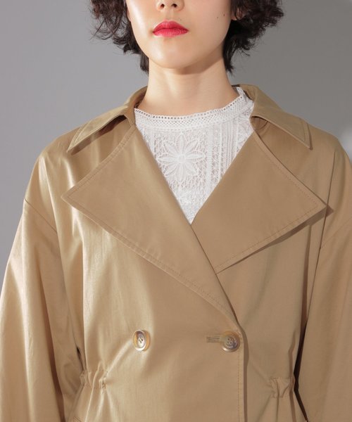 PAGEBOY（ページボーイ）の「【WEB限定アイテム】CテンセルBIGトレンチ（トレンチコート・レディース・ブラック/ベージュ/カーキ/アイボリー/ブルー系その他・SMALL/MEDIUM）」の9枚目の写真