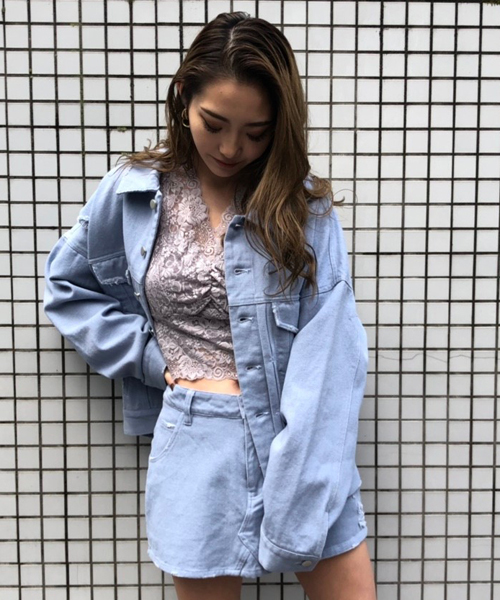 ENVYM（アンビー）の「ルーズカラーＪＫ（その他アウター・レディース・ブラック/ベージュ/グレー/カーキ/ブルー・FREE）」の5枚目の写真