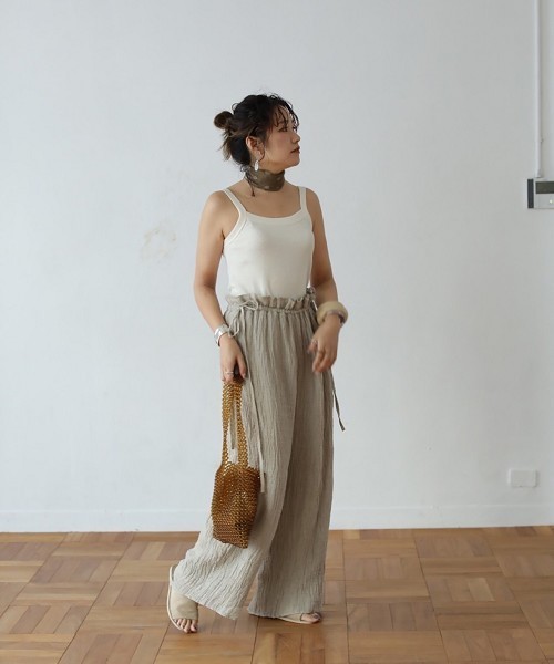 TODAYFUL（トゥデイフル）の「サーマルバインダータンクトップ（Tシャツ/カットソー・レディース・ホワイト/グレー・FREE）」の5枚目の写真