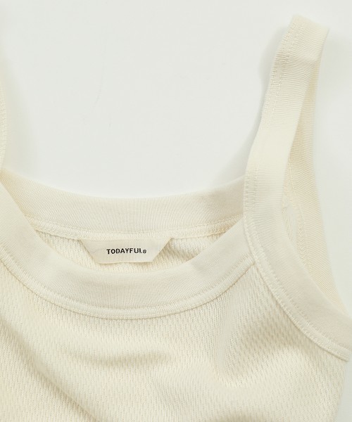TODAYFUL（トゥデイフル）の「サーマルバインダータンクトップ（Tシャツ/カットソー・レディース・ホワイト/グレー・FREE）」の11枚目の写真