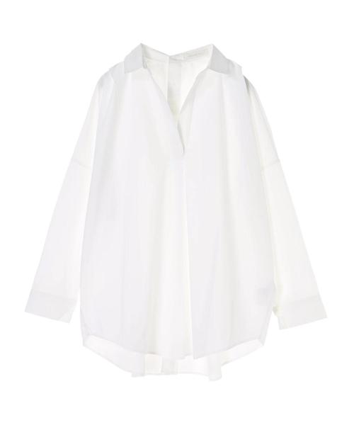 AMERICAN HOLIC(アメリカンホリック)の「バック開きスキッパービッグシャツチュニック(チュニック・レディース・オフホワイト/サックスブルー/その他5/ストライプ/ブルー系その他4・FREE)」の6枚目の写真