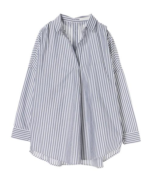 AMERICAN HOLIC(アメリカンホリック)の「バック開きスキッパービッグシャツチュニック(チュニック・レディース・オフホワイト/サックスブルー/その他5/ストライプ/ブルー系その他4・FREE)」の16枚目の写真