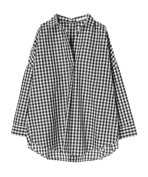 AMERICAN HOLIC(アメリカンホリック)の「バック開きスキッパービッグシャツチュニック(チュニック・レディース・オフホワイト/サックスブルー/その他5/ストライプ/ブルー系その他4・FREE)」の8枚目の写真