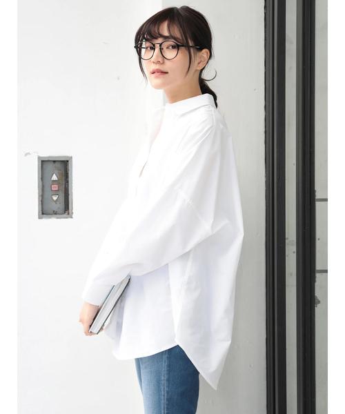 AMERICAN HOLIC(アメリカンホリック)の「バック開きスキッパービッグシャツチュニック(チュニック・レディース・オフホワイト/サックスブルー/その他5/ストライプ/ブルー系その他4・FREE)」の19枚目の写真