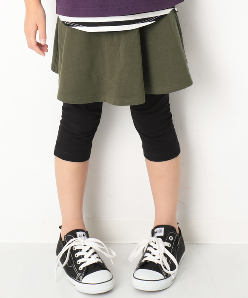 devirock（デビロック）の「ポケット付き 無地6分丈スカッツ（スカート・キッズ・ピンク系その他/グリーン系その他/レッド系その他/ヘザーチャコール/ブラック/ネイビー/カーキ/ラベンダー/ブルー系その他/パープル系その他・90cm/100cm/110cm/130cm/140cm/150cm/80ｃｍ/95cm/120cm/160cm）」の4枚目の写真