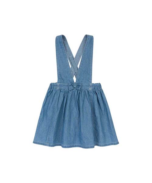 motherways(マザウェイズ)の「ガールズ デニム ジャンパースカート 全2柄(スカート)」|インディゴブルー