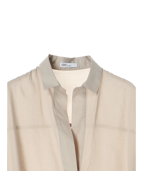 CRAFT STANDARD BOUTIQUE（クラフトスタンダードブティック）の「スキッパービッグシャツワンピース☆○（ワンピース・レディース・ベージュ/オフホワイト/ブルー系その他/イエロー系その他・FREE）」の7枚目の写真