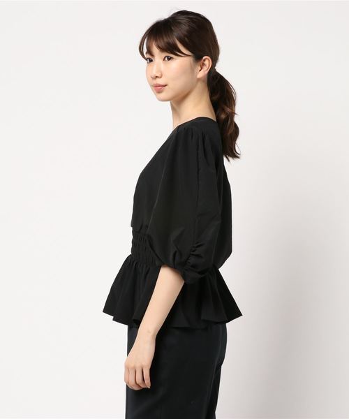 tシャツ パフスリーブウエストシャーリングショート丈トップス レディース 楽天市場】シャツブラウス シャーリング トップス ショート丈