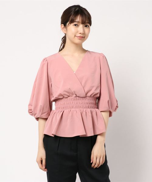 rienda - パフスリーブウエストシャーリングトップス パフスリーブウエストシャーリングBLS（Tシャツ/カットソー