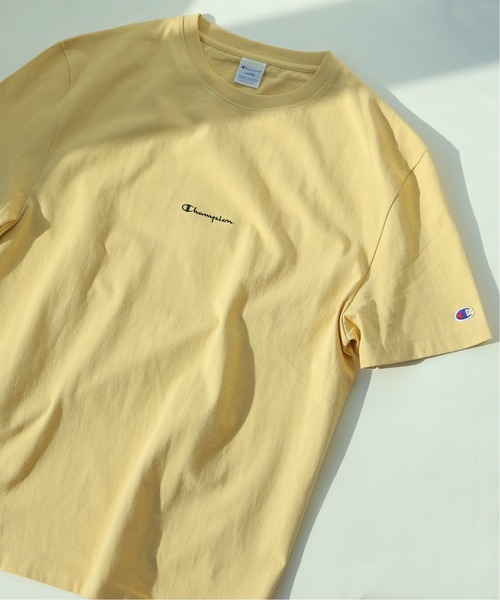 Champion（チャンピオン）の「Champion×EDIFICE / チャンピオン別注 SMALL LOGO TEE（Tシャツ/カットソー・メンズ・ブラック/ホワイト/ベージュ/ネイビー/ピンク・MEDIUM/LARGE/SMALL）」の3枚目の写真
