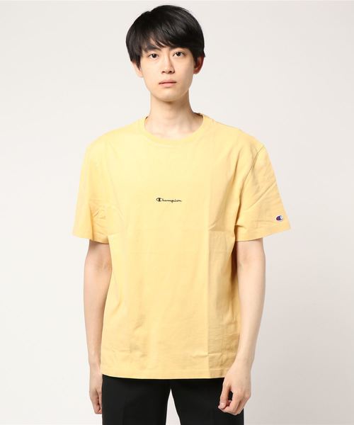 Champion（チャンピオン）の「Champion×EDIFICE / チャンピオン別注 SMALL LOGO TEE（Tシャツ/カットソー・メンズ・ブラック/ホワイト/ベージュ/ネイビー/ピンク・MEDIUM/LARGE/SMALL）」の8枚目の写真