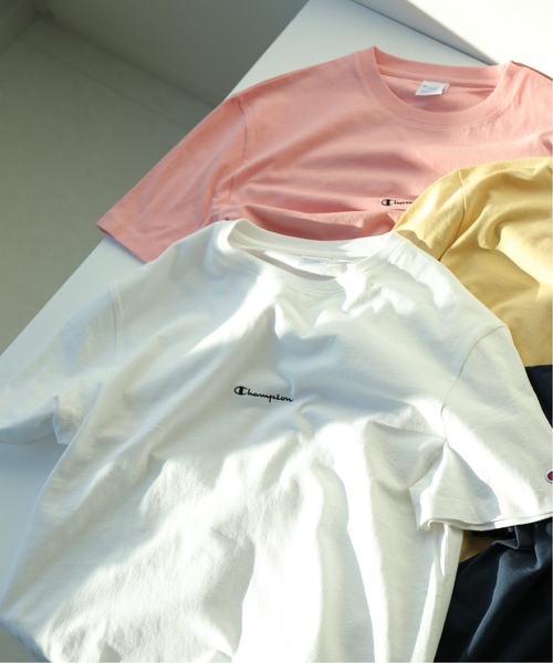 Champion（チャンピオン）の「Champion×EDIFICE / チャンピオン別注 SMALL LOGO TEE（Tシャツ/カットソー・メンズ・ブラック/ホワイト/ベージュ/ネイビー/ピンク・MEDIUM/LARGE/SMALL）」の11枚目の写真
