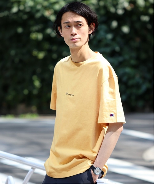 Champion（チャンピオン）の「Champion×EDIFICE / チャンピオン別注 SMALL LOGO TEE（Tシャツ/カットソー・メンズ・ブラック/ホワイト/ベージュ/ネイビー/ピンク・MEDIUM/LARGE/SMALL）」の20枚目の写真