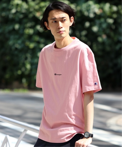 Champion（チャンピオン）の「Champion×EDIFICE / チャンピオン別注 SMALL LOGO TEE（Tシャツ/カットソー・メンズ・ブラック/ホワイト/ベージュ/ネイビー/ピンク・MEDIUM/LARGE/SMALL）」の21枚目の写真