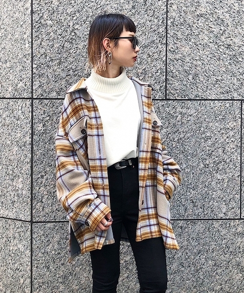 H beauty&youth ウールチェックCPOジャケット ウールチェック CPO ジャケット｜OUTLET (MEN'S) / アウトレット