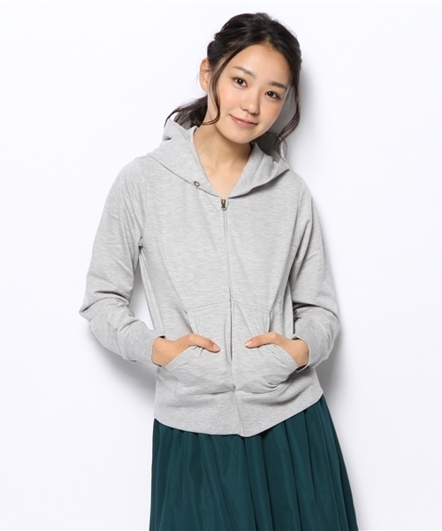 DISCOAT（ディスコート）の「【Discoat】ミニ裏毛パーカー（パーカー・レディース・グレー/イエロー/ネイビー・ﾌﾘ-）」の2枚目の写真