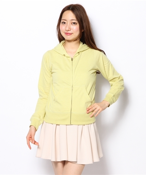 DISCOAT（ディスコート）の「【Discoat】ミニ裏毛パーカー（パーカー・レディース・グレー/イエロー/ネイビー・ﾌﾘ-）」の3枚目の写真