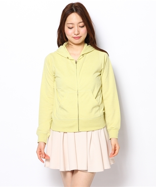 DISCOAT（ディスコート）の「【Discoat】ミニ裏毛パーカー（パーカー・レディース・グレー/イエロー/ネイビー・ﾌﾘ-）」の12枚目の写真