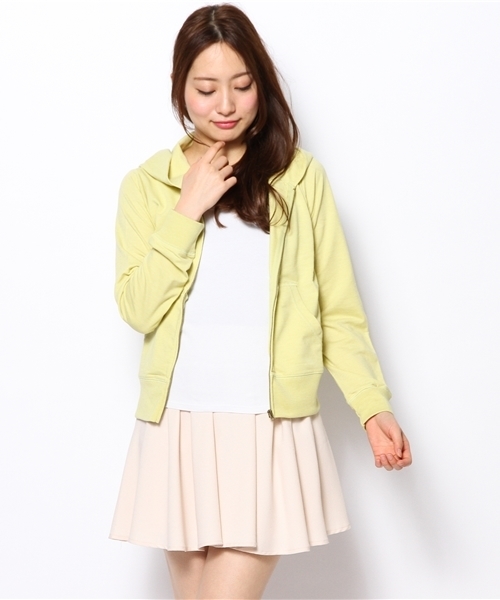 DISCOAT（ディスコート）の「【Discoat】ミニ裏毛パーカー（パーカー・レディース・グレー/イエロー/ネイビー・ﾌﾘ-）」の8枚目の写真