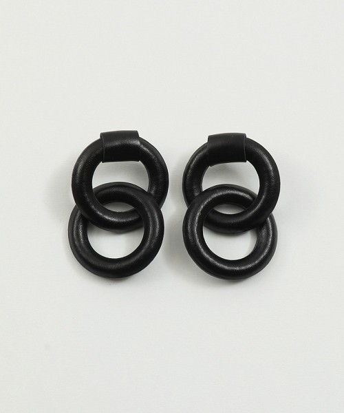 TODAYFUL（トゥデイフル）の「レザーリングピアス（ピアス（両耳用）・レディース・ブラック/モカ/キナリ・FREE）」の6枚目の写真